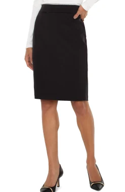 Liverpool Los Angeles Skirts-PETITE PENCIL SKIRT Black