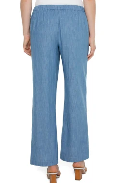 Liverpool Los Angeles Pants-PETITE RELAXED WIDE LEG Chambray
