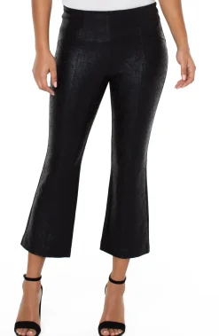 Liverpool Los Angeles Pants-PETITE STELLA KICK FLARE WITH WELT POCKETS Blackcracklecoated