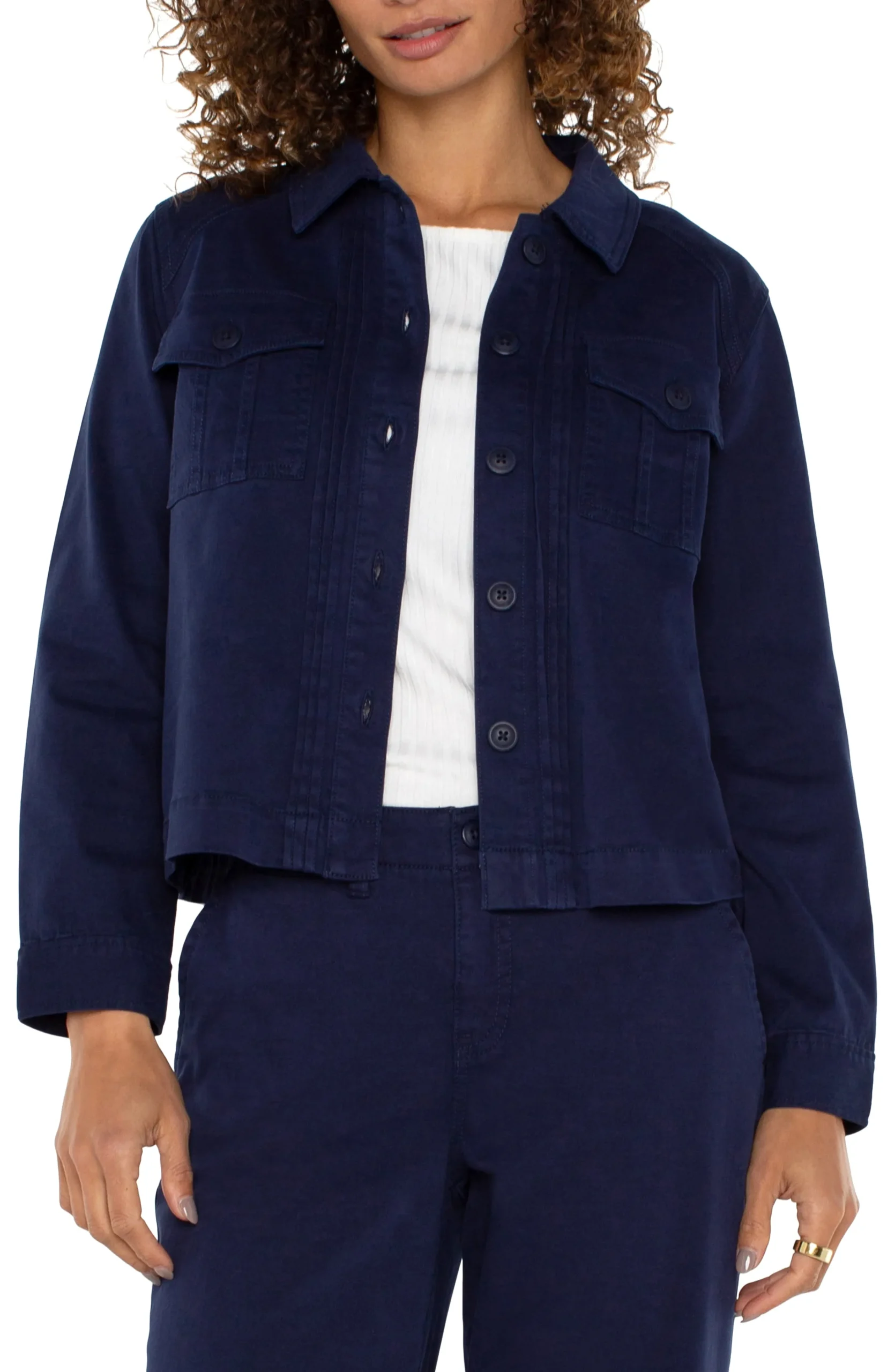 Liverpool Los Angeles Jackets-PLEAT BACK CROP JACKET Lapisink