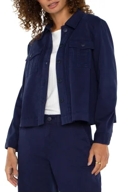 Liverpool Los Angeles Jackets-PLEAT BACK CROP JACKET Lapisink