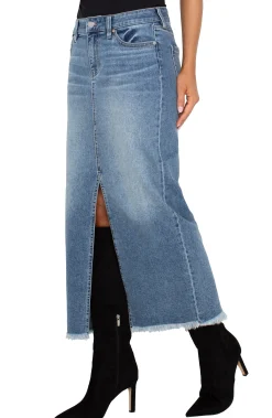 Liverpool Los Angeles Skirts|Skirts-5-POCKET FRONT SLIT MAXI SKIRT Tanglewood