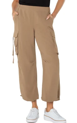 Liverpool Los Angeles Pants|Utility Pants-PULL-ON PARACHUTE CARGO PANTS Palosanto