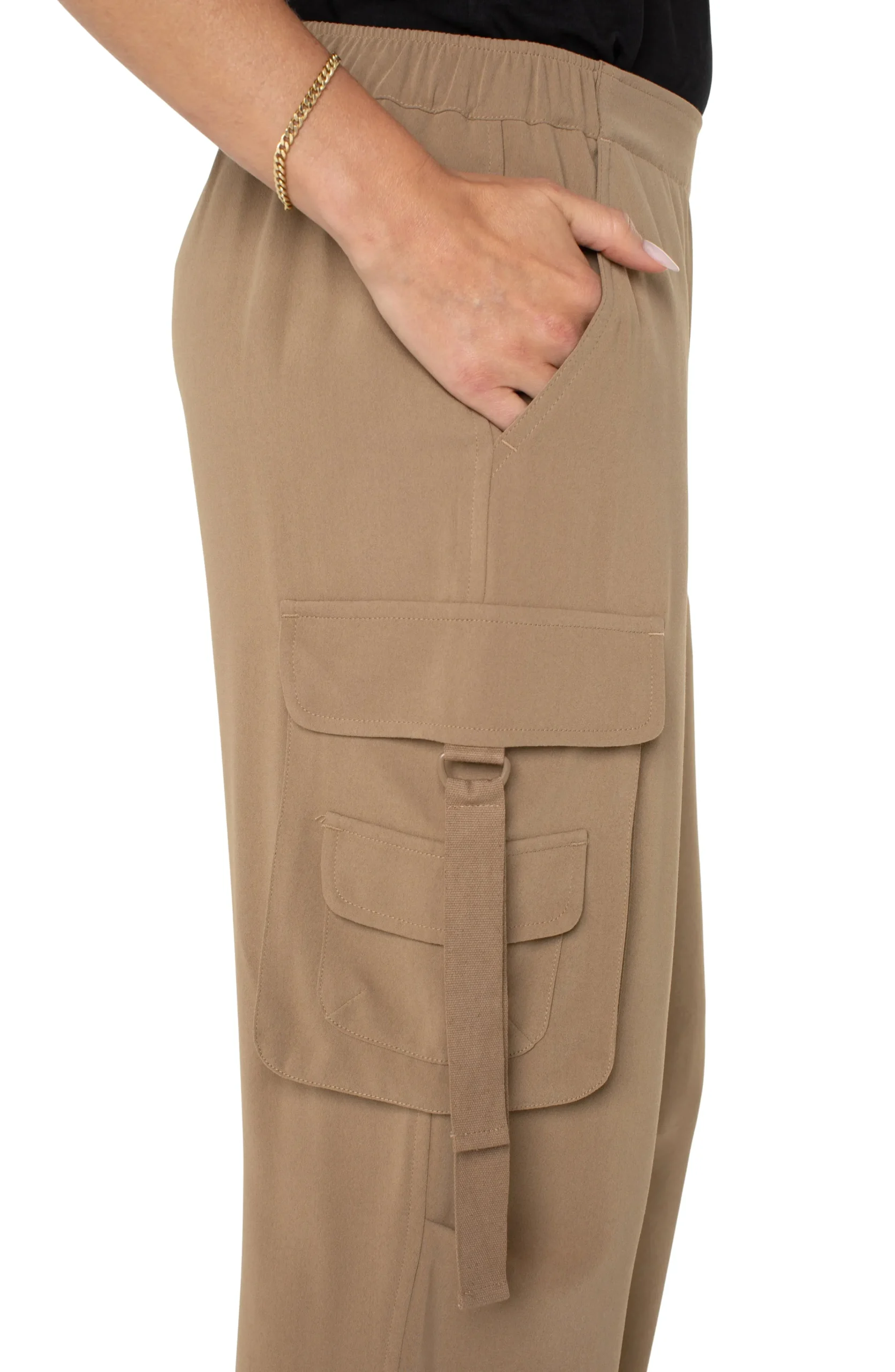 Liverpool Los Angeles Pants|Utility Pants-PULL-ON PARACHUTE CARGO PANTS Palosanto