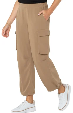 Liverpool Los Angeles Pants|Utility Pants-PULL-ON PARACHUTE CARGO PANTS Palosanto