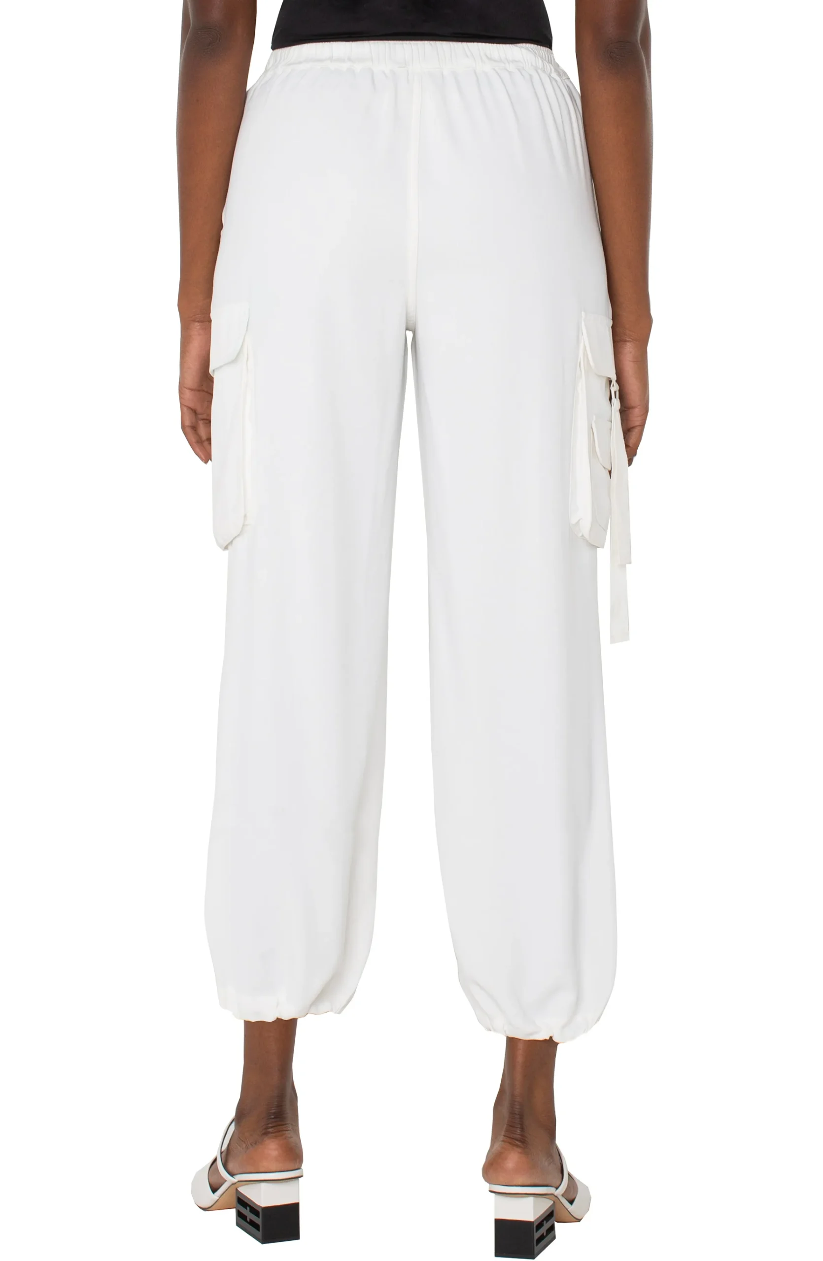 Liverpool Los Angeles Pants|Utility Pants-PULL-ON PARACHUTE CARGO PANTS Porcelain