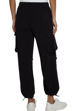 Liverpool Los Angeles Utility Pants|Pants-PULL-ON PARACHUTE CARGO PANTS Black