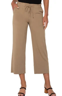 Liverpool Los Angeles Pants|Knit Pull-On-PULL-ON TIE WAIST WIDE LEG ANKLE Palosanto