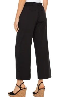 Liverpool Los Angeles Pants|Knit Pull-On-PULL-ON TIE WAIST WIDE LEG ANKLE Black