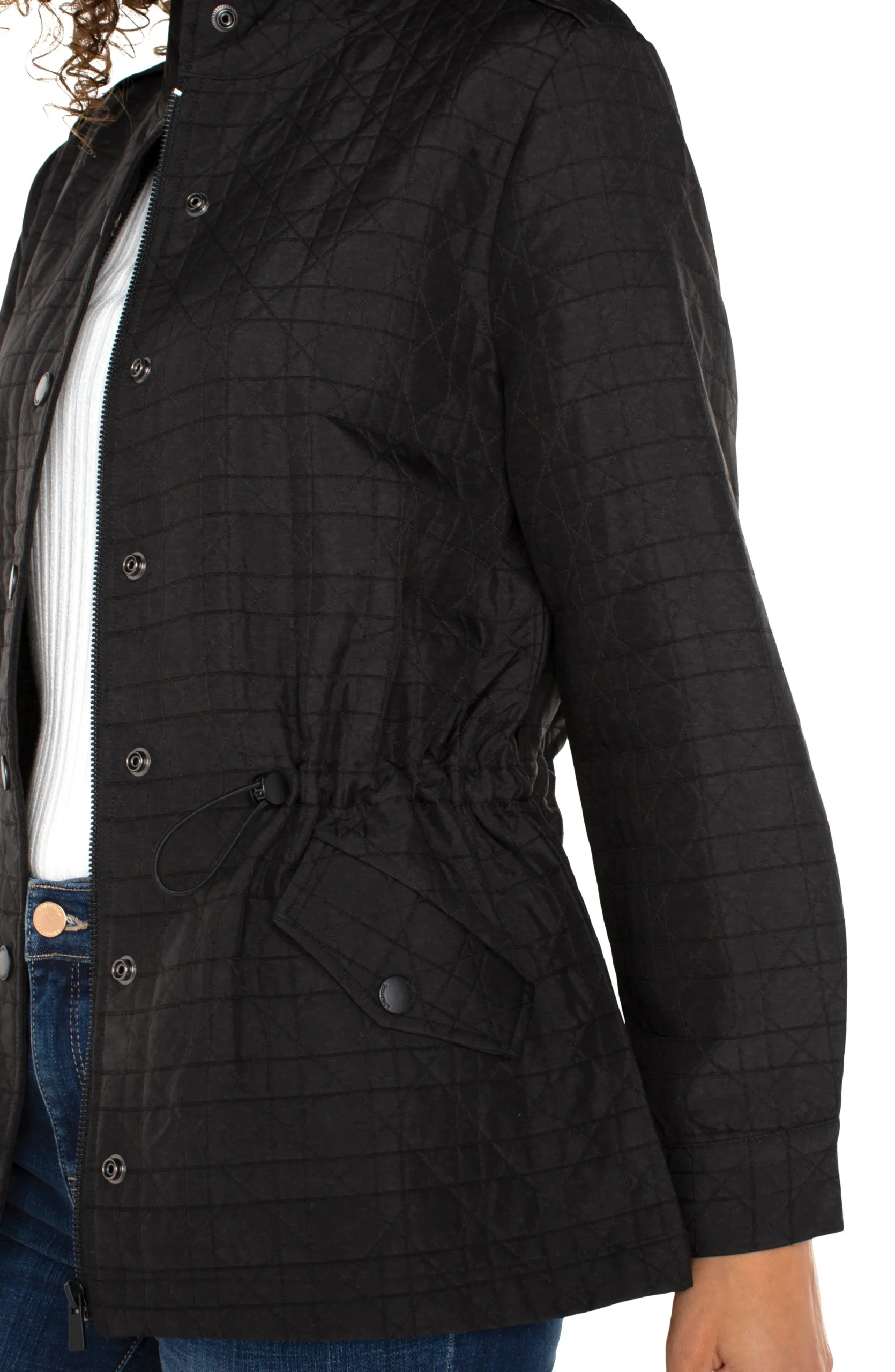 Liverpool Los Angeles Jackets-QUILTED UTILITY JACKET Black