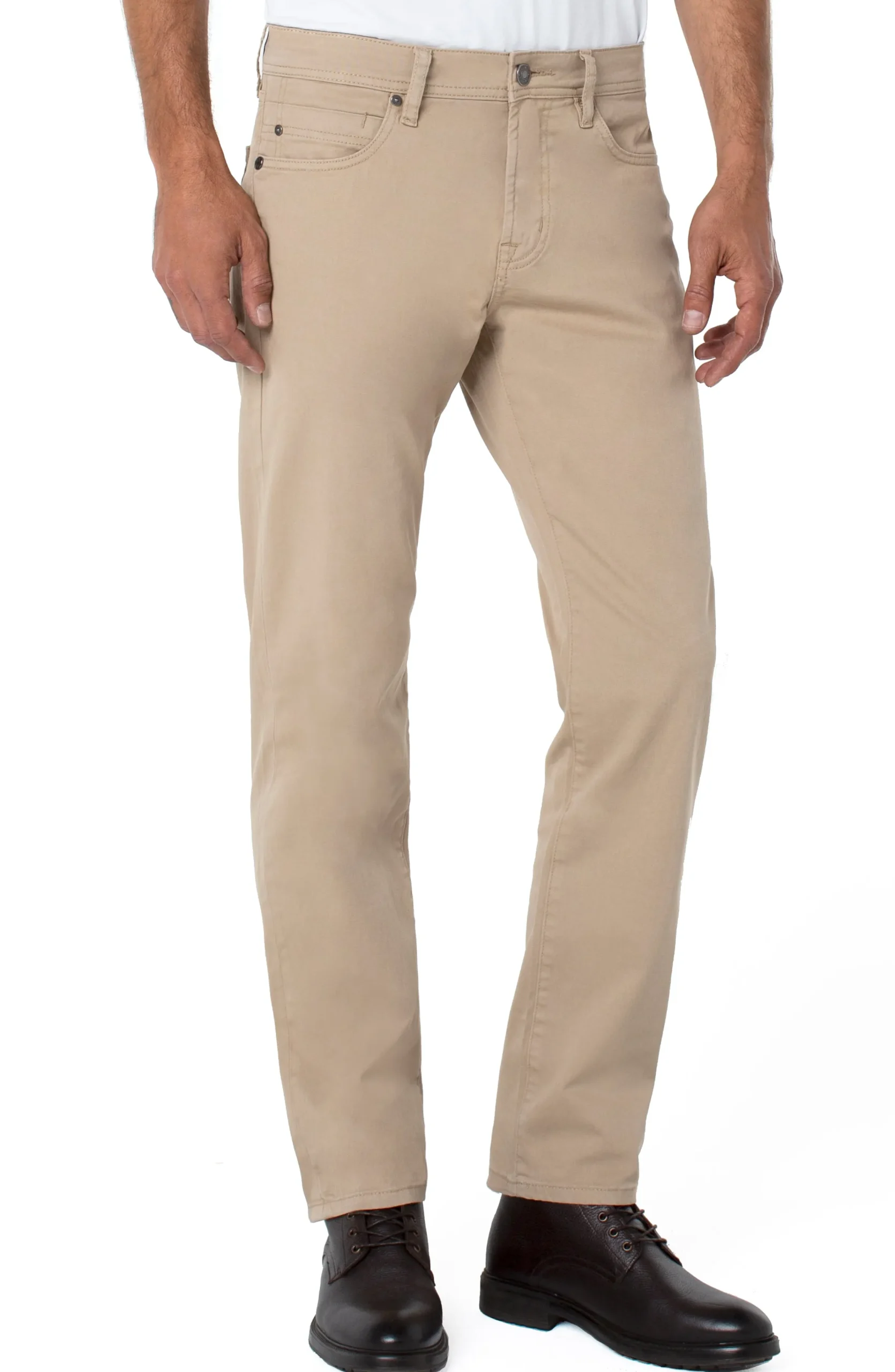 Liverpool Los Angeles Colored Twills|Relaxed Straight-REGENT RELAXED STRAIGHT PEACHED COLORED TWILL Khaki