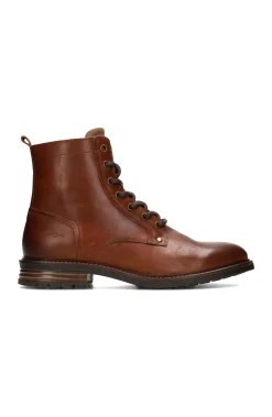 Liverpool Los Angeles Boots-RICHARD BURNISHED LEATHER LACE UP BOOT Cognac