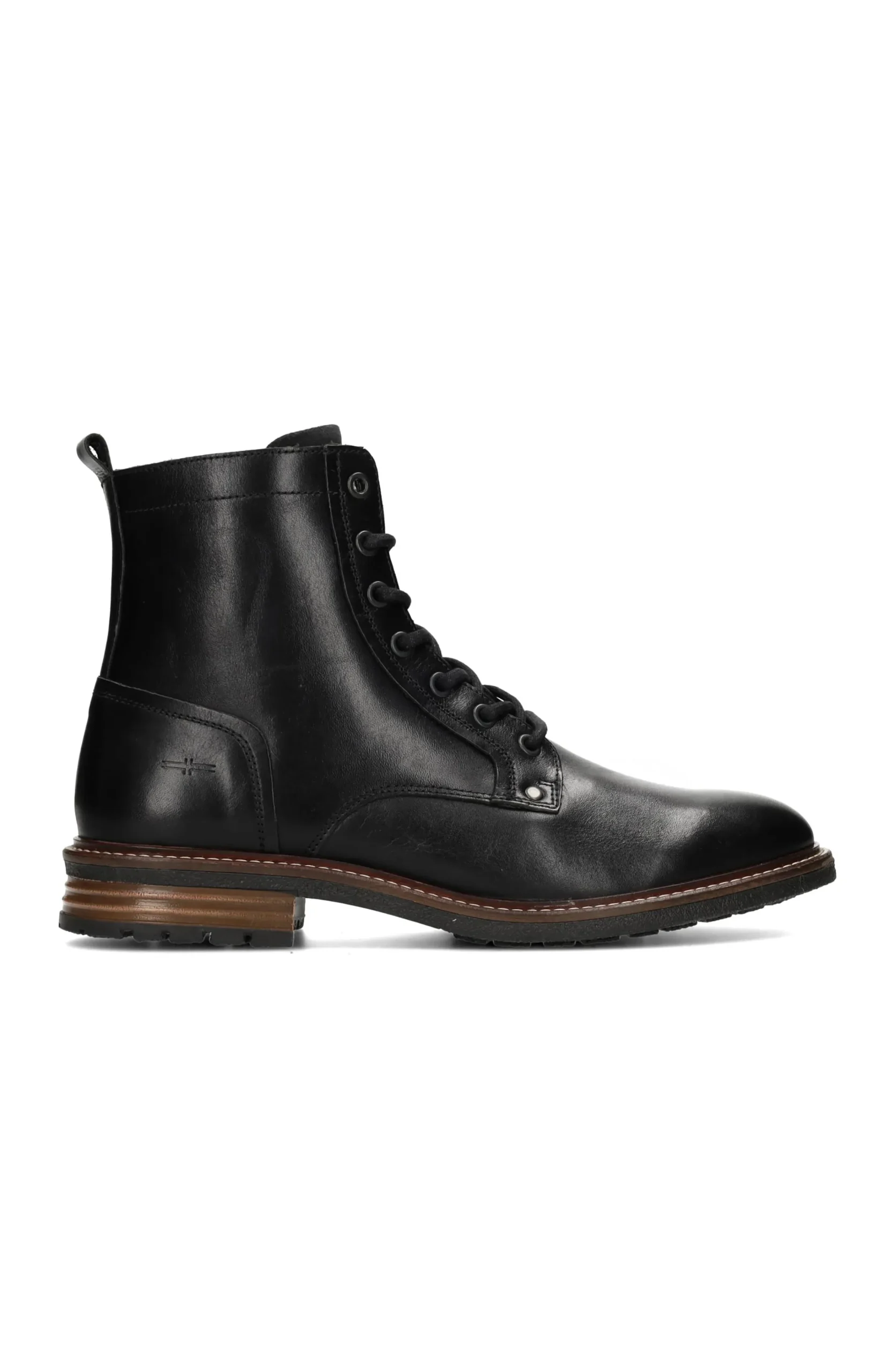 Liverpool Los Angeles Boots-RICHARD BURNISHED LEATHER LACE UP BOOT Black