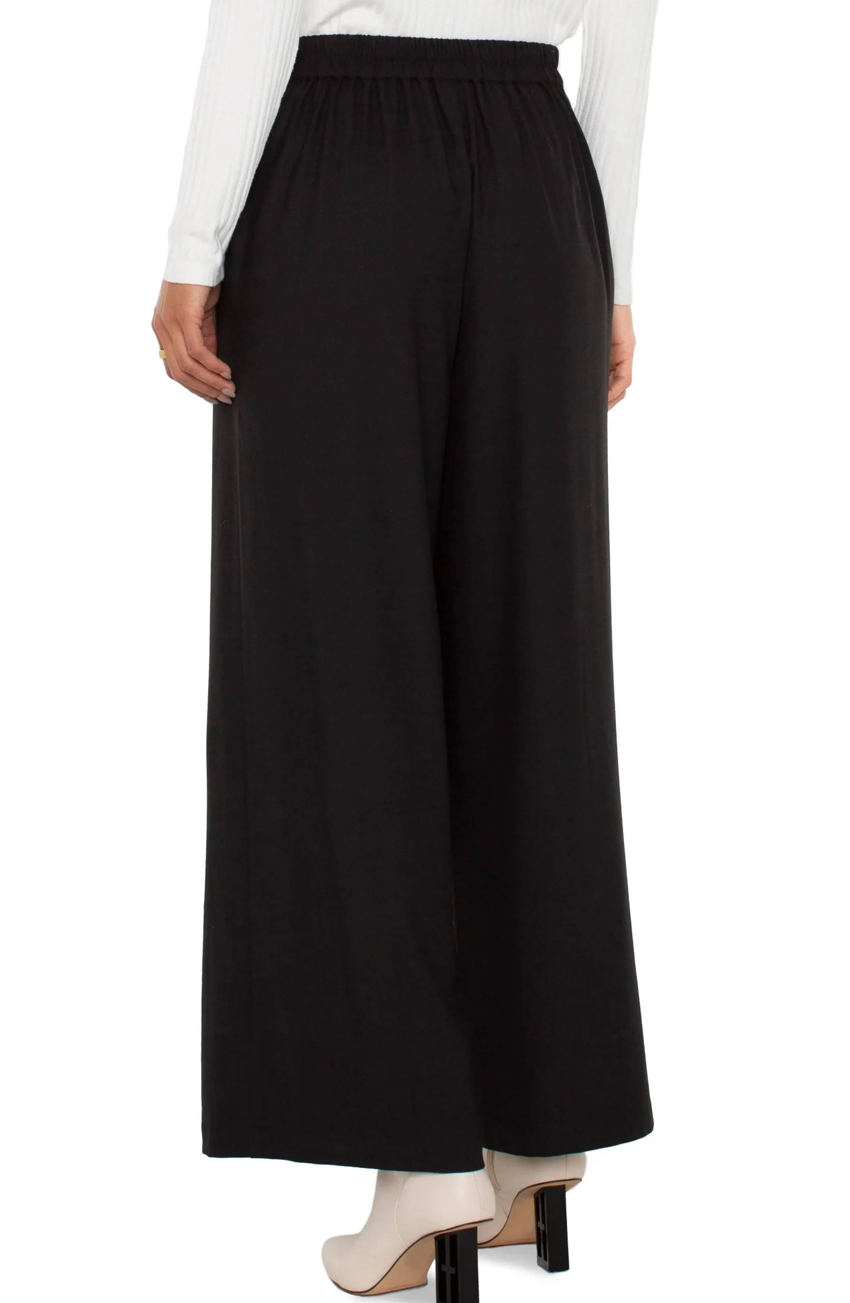 Liverpool Los Angeles Pants-SAILOR CROP WIDE LEG Black