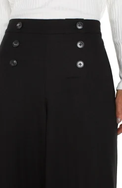 Liverpool Los Angeles Pants-SAILOR CROP WIDE LEG Black