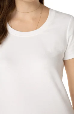 Liverpool Los Angeles Tops|Tees-SCOOP NECK SHORT SLEEVE TEE White