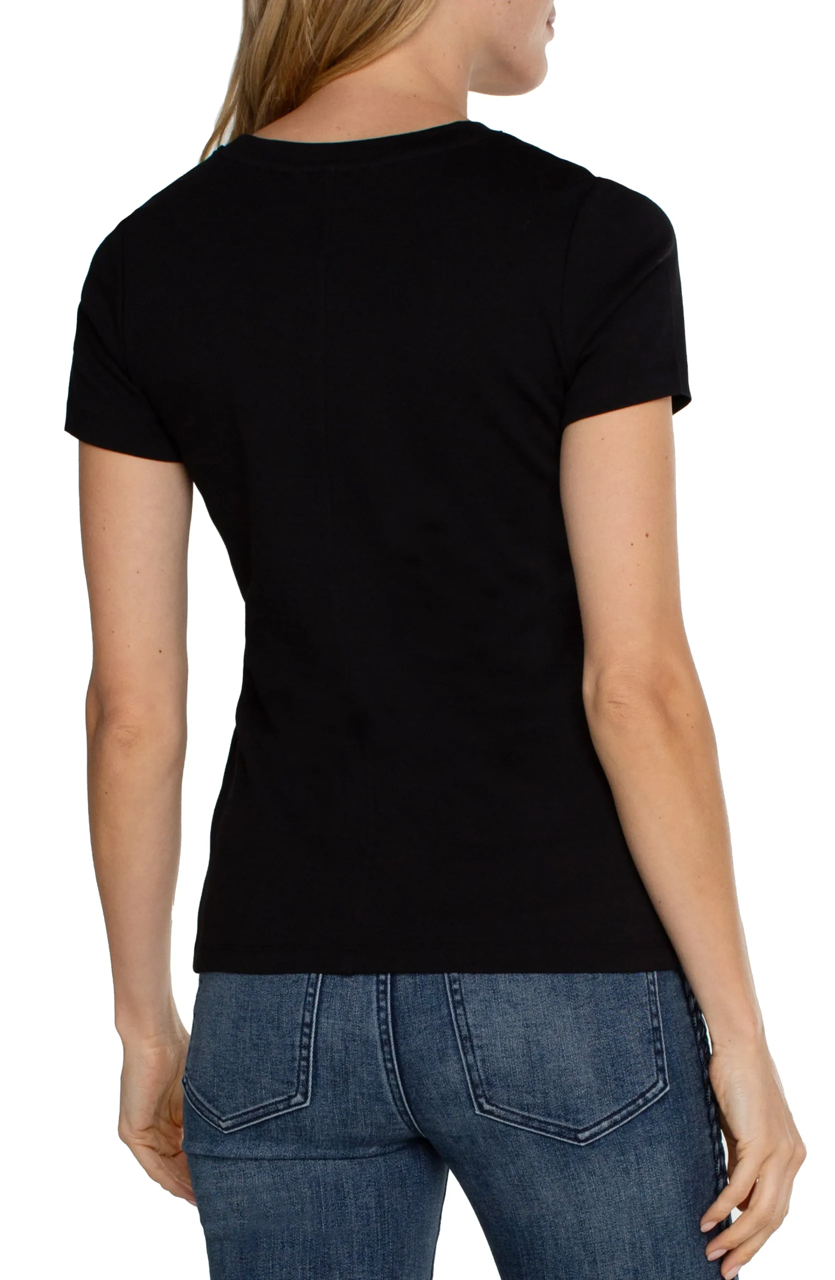 Liverpool Los Angeles Tops|Tees-SCOOP NECK SHORT SLEEVE TEE Black