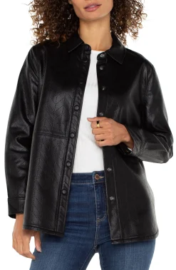Liverpool Los Angeles Jackets-SEAMED SHACKET Blackchevron
