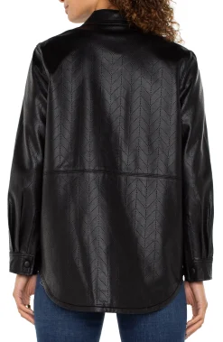 Liverpool Los Angeles Jackets-SEAMED SHACKET Blackchevron