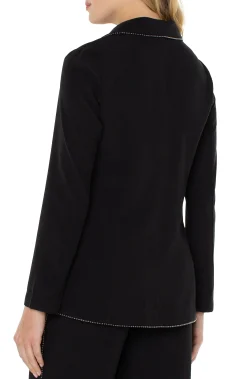 Liverpool Los Angeles Jackets-SHAWL COLLAR BLAZER WITH CHAIN DETAIL Black