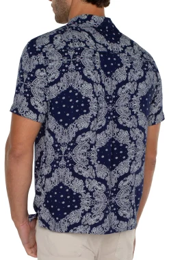Liverpool Los Angeles Shirts-SHORT SLEEVE CAMP SHIRT Eclipseporcelain