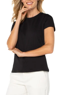 Liverpool Los Angeles Tees-SHORT SLEEVE CREW NECK TEE Black