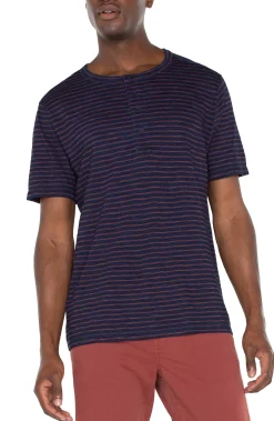 Liverpool Los Angeles Tees-SHORT SLEEVE HENLEY Darkindigo