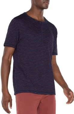 Liverpool Los Angeles Tees-SHORT SLEEVE HENLEY Darkindigo
