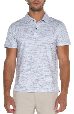 Liverpool Los Angeles Shirts-SHORT SLEEVE POLO Porcelainnavy
