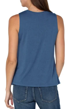 Liverpool Los Angeles Tees-SLEEVELESS SCOOP NECK TANK Frenchblue
