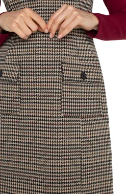 Liverpool Los Angeles Dresses-SLEEVELESS SHIFT DRESS Blacktanhoundstooth