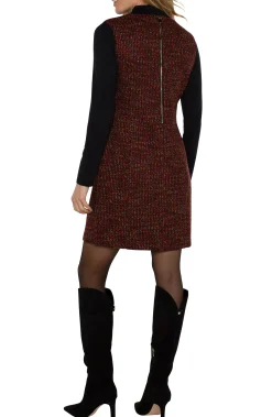 Liverpool Los Angeles Dresses-SLEEVELESS SHIFT DRESS Bordeauxmulti