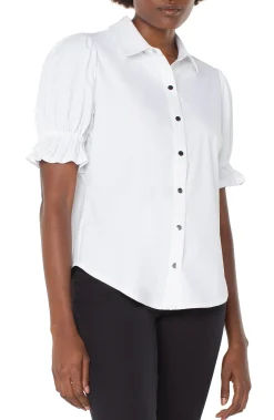 Liverpool Los Angeles Tops-SNAP FRONT KNIT SHIRT White