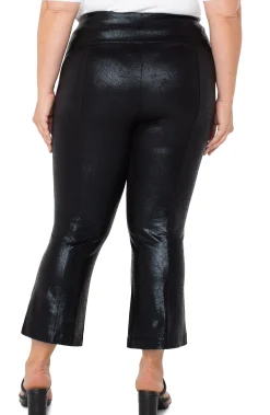 Liverpool Los Angeles Pants-STELLA KICK FLARE WITH WELT POCKETS Blackcracklecoated