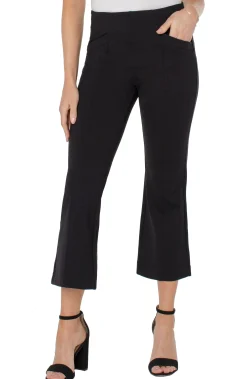 Liverpool Los Angeles Knit Pull-On|Pants-STELLA KICK FLARE WITH WELT POCKETS Black