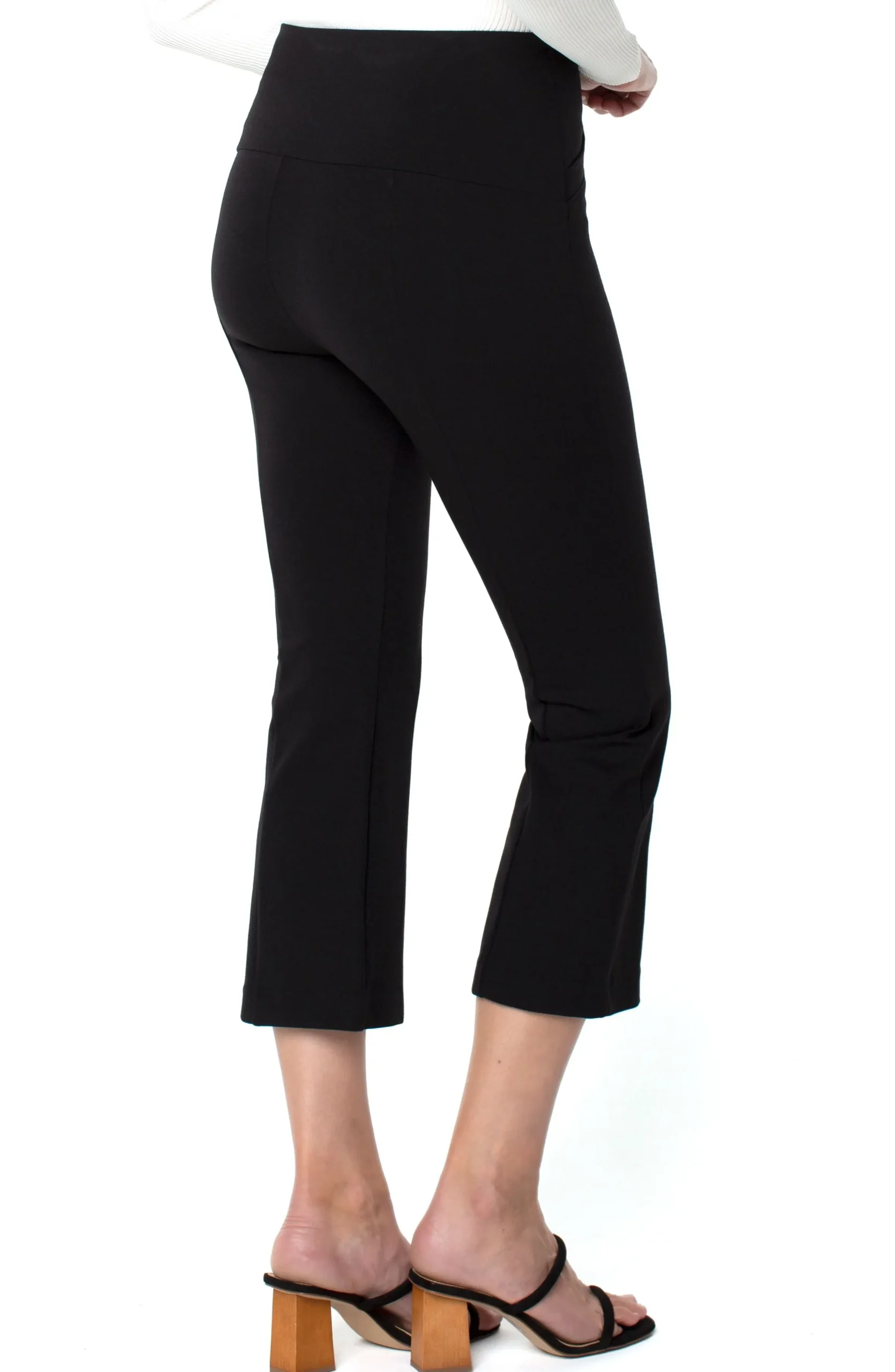 Liverpool Los Angeles Knit Pull-On|Pants-STELLA KICK FLARE WITH WELT POCKETS Black