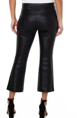 Liverpool Los Angeles Pants|Knit Pull-On-STELLA KICK FLARE WITH WELT POCKETS Blackcracklecoated