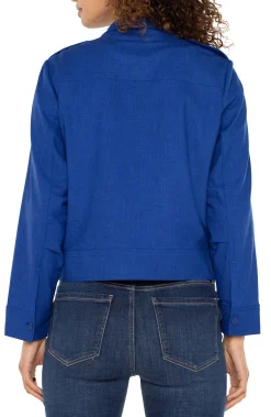 Liverpool Los Angeles Jackets-UTILITY CROP JACKET Bluetopaz