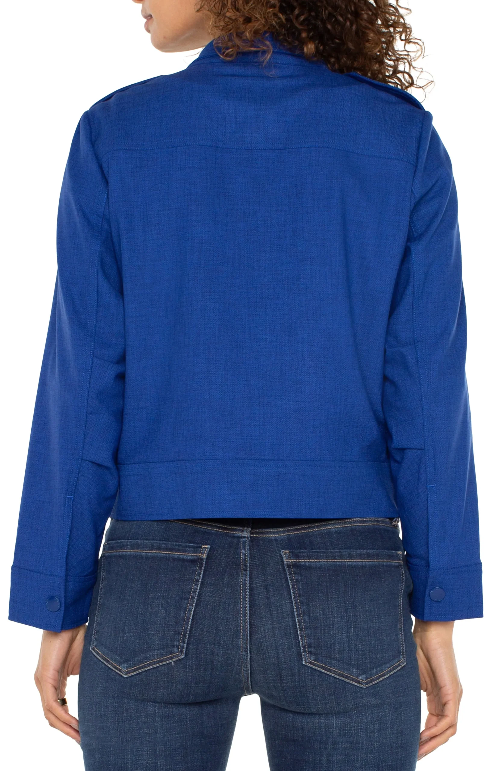 Liverpool Los Angeles Jackets-UTILITY CROP JACKET Bluetopaz