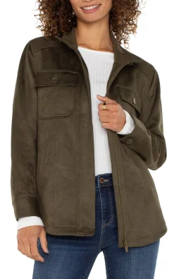 Liverpool Los Angeles Jackets-UTILITY JACKET Olive