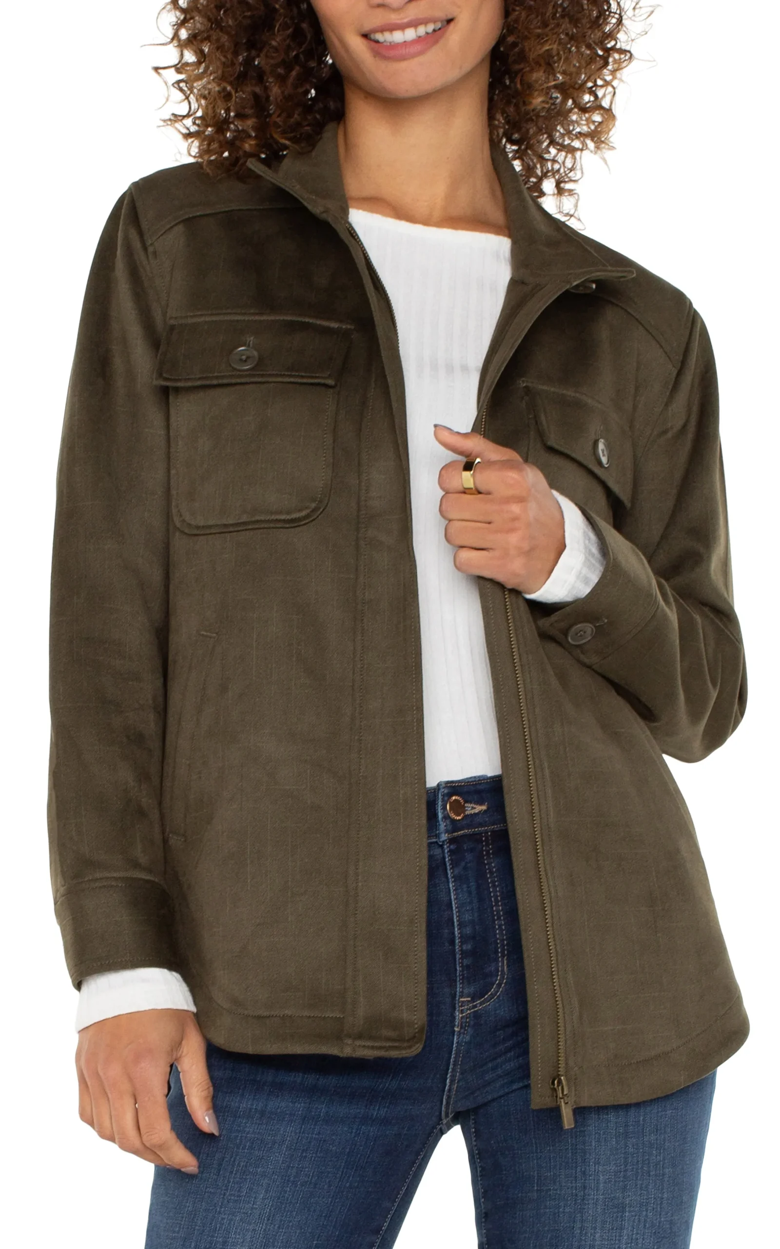 Liverpool Los Angeles Jackets-UTILITY JACKET Olive