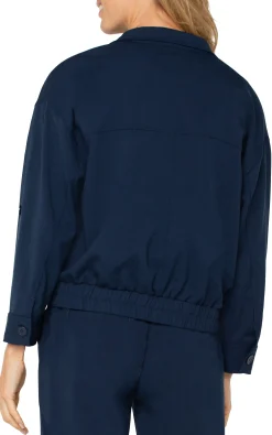 Liverpool Los Angeles Jackets-UTILITY JACKET WITH CINCH HEM Darknavy