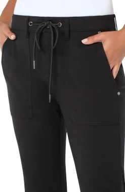 Liverpool Los Angeles Utility Pants-UTILITY JOGGER WITH SNAP HEM Black