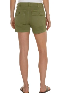 Liverpool Los Angeles Shorts|Shorts-UTILITY SHORT WITH FLAP POCKETS Eucalyptus