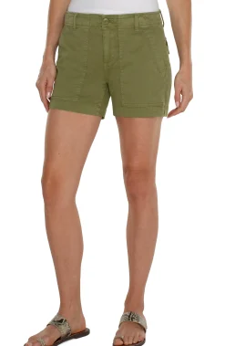 Liverpool Los Angeles Shorts|Shorts-UTILITY SHORT WITH FLAP POCKETS Eucalyptus