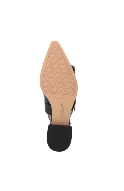 Liverpool Los Angeles Flats-VILLA LEATHER SLINGBACK WITH DOUBLE BUCKLE Black