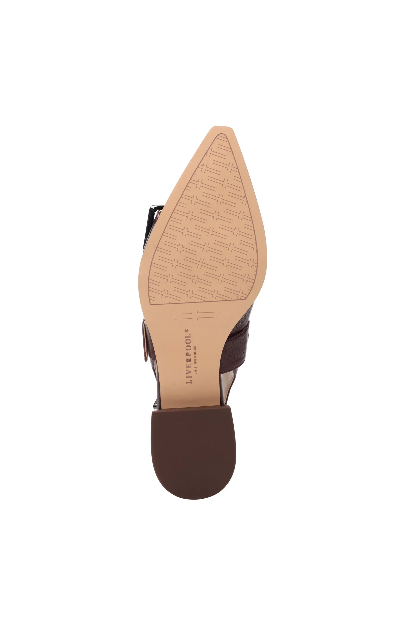 Liverpool Los Angeles Flats-VILLA LEATHER SLINGBACK WITH DOUBLE BUCKLE Hickory