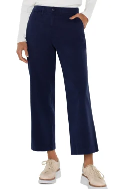 Liverpool Los Angeles Pants-WIDE LEG CROP TROUSER Lapisink
