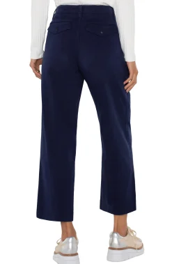 Liverpool Los Angeles Pants-WIDE LEG CROP TROUSER Lapisink