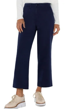 Liverpool Los Angeles Pants-WIDE LEG CROP TROUSER Lapisink